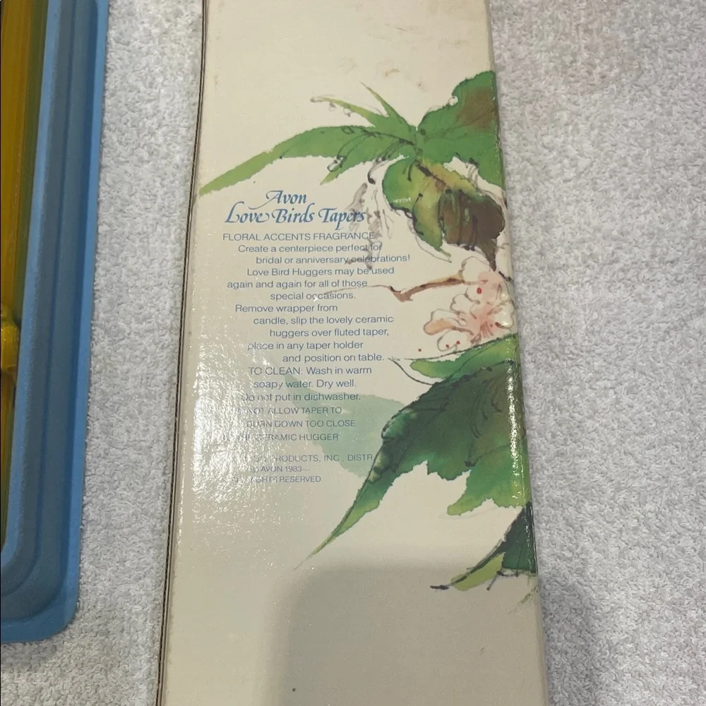 Avon Yellow Bird Taper Candle Pair new in original box